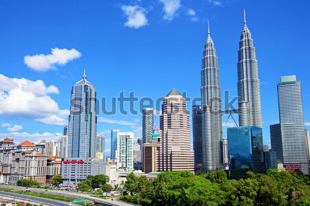 Kuala Lumpur városkép épület város városi sziluett Stock fotó © leungchopan