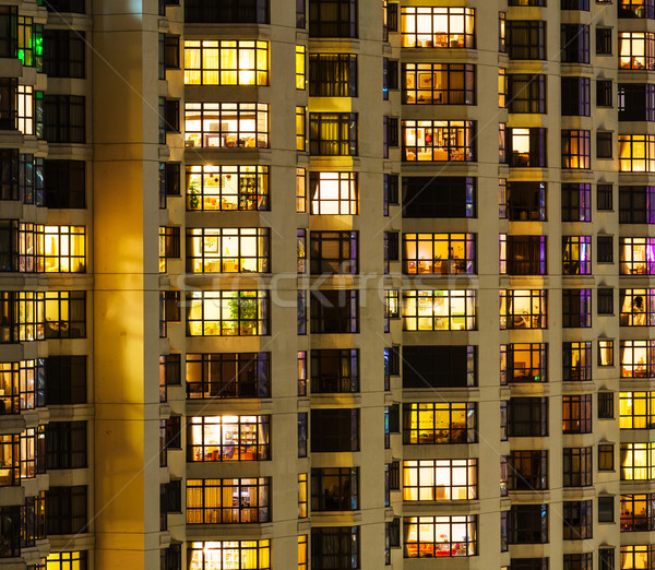 Extrior of apartment building at night Stock photo © leungchopan