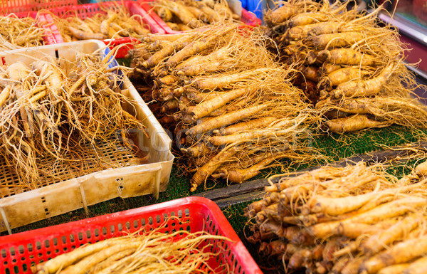 Foto d'archivio: Ginseng · vendere · alimentare · mercato · medicina · cinese