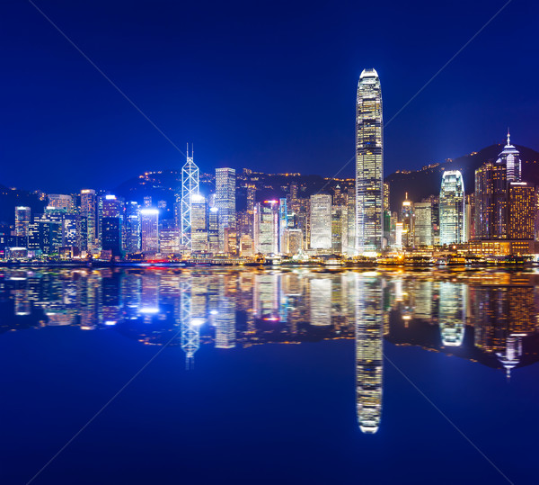 Hong Kong city skyline at night Stock photo © leungchopan