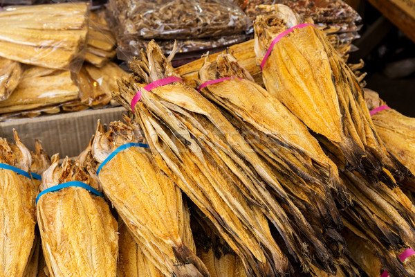 Hagyományos sós hal piac király lazac Stock fotó © leungchopan