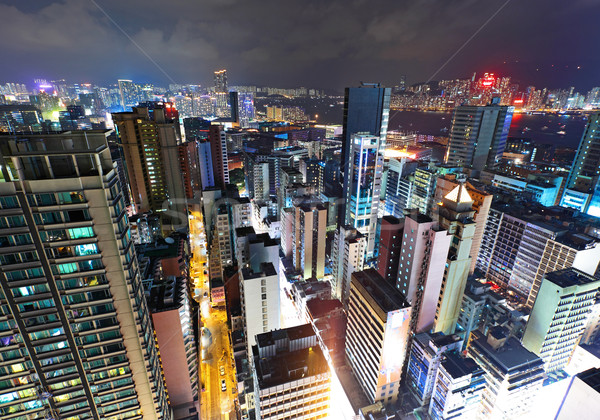 Hong Kong downtown at night Stock photo © leungchopan