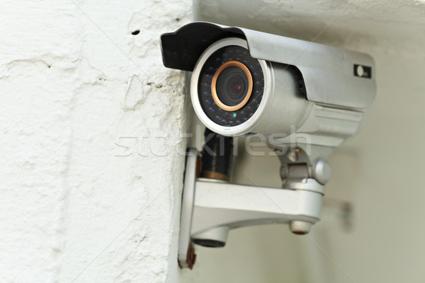 Caméra mur technologie sécurité vert [[stock_photo]] © leungchopan