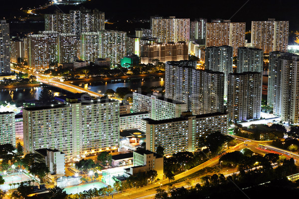 Centro de la ciudad noche oficina edificio ciudad paisaje Foto stock © leungchopan