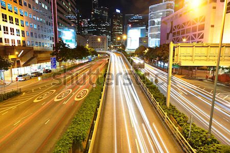 light trails in city Stock photo © leungchopan
