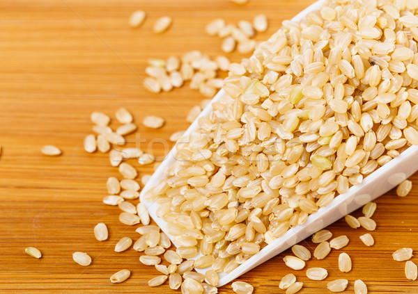 棕色 米 中國的 塑料 糧食 穀類 商業照片 © leungchopan
