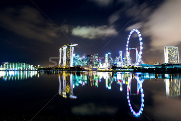 Foto d'archivio: Singapore · skyline · acqua · costruzione · città · notte