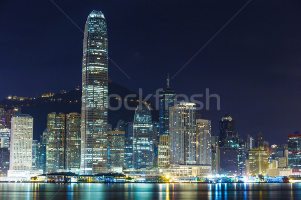 Hong Kong città Night City cielo acqua costruzione Foto d'archivio © leungchopan