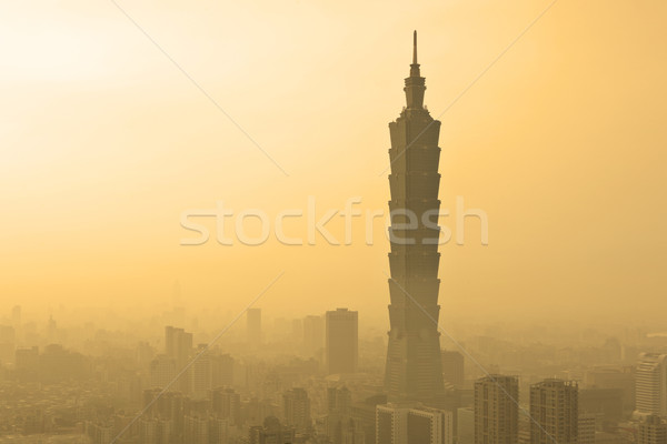 Taiwan Abend Skyline Stadt Sonnenuntergang asian Stock foto © leungchopan
