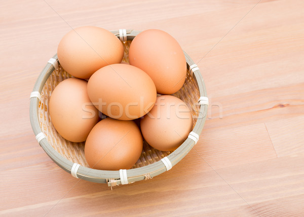 Brown egg in basket Stock photo © leungchopan
