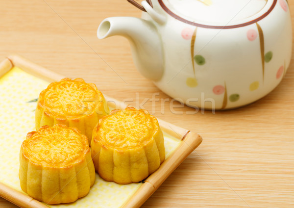 Mooncake and teapot Stock photo © leungchopan