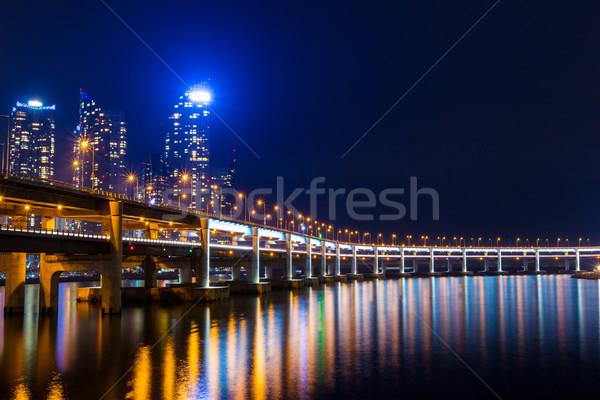 Busan city at night Stock photo © leungchopan
