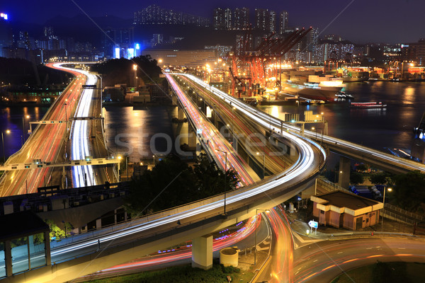 Cargo Terminal and highways of Hong Kong China Stock photo © leungchopan