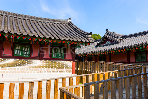 Architektury drewna projektu niebieski modlić historii Zdjęcia stock © leungchopan