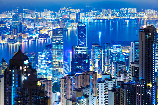 Hongkong tájékozódási pont csúcs üzlet iroda épület Stock fotó © leungchopan