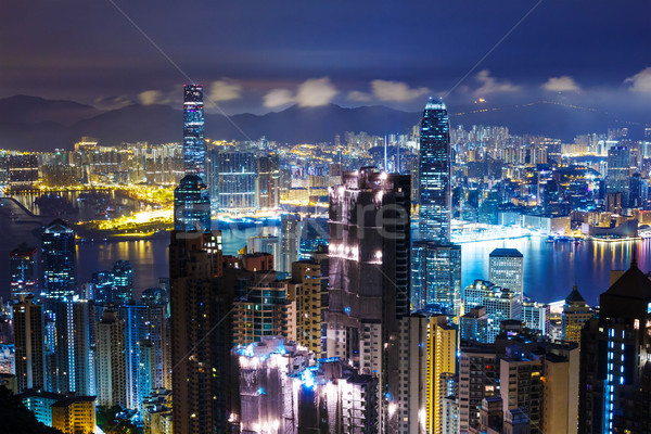 Imagine de stoc: Hong · Kong · orizont · noapte · birou · călători