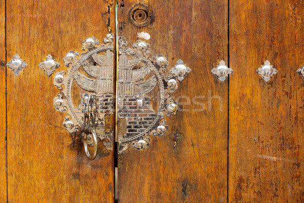 Old traditional korean door  Stock photo © leungchopan