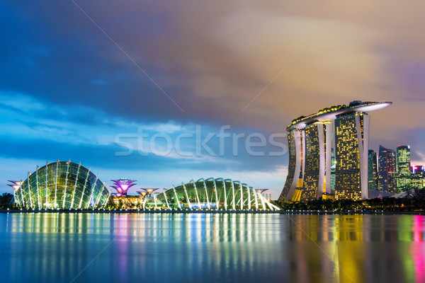 Singapur iş gökyüzü otel ufuk çizgisi nehir Stok fotoğraf © leungchopan
