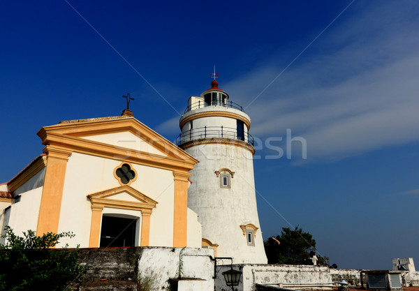 This lighthouse is the oldest in South China Coast. It is located at fort Guia, the highest point on Stock photo © leungchopan