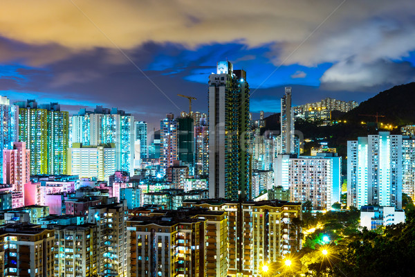 Cityscape in Hong Kong at night Stock photo © leungchopan