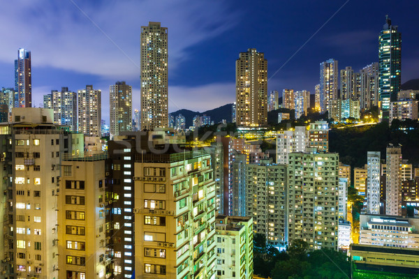 Hong Kong noche negocios edificio ciudad horizonte Foto stock © leungchopan