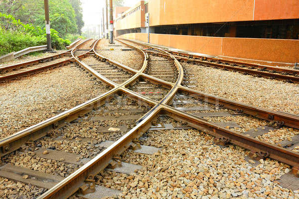 鉄道 道路 列車 将来 鋼 行 ストックフォト © leungchopan