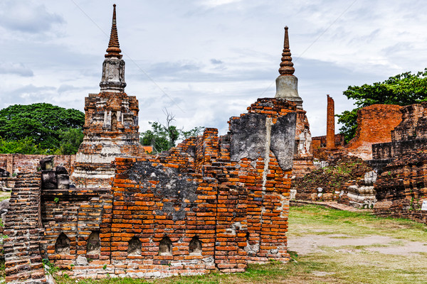 Arquitetura histórica Tailândia edifício parede guerra pedra Foto stock © leungchopan