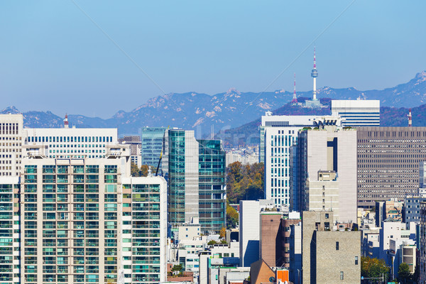 Seoul cityscape Corea del Sud costruzione montagna ponte Foto d'archivio © leungchopan