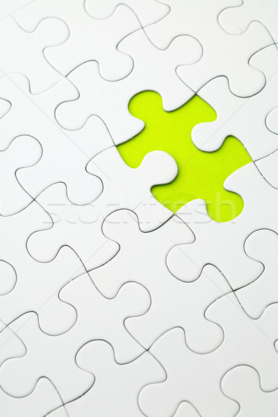 Brakujący puzzle kawałek zielone biały cel Zdjęcia stock © leungchopan