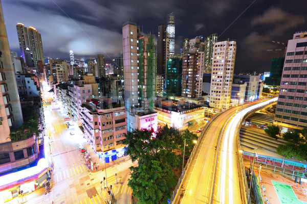 Moderne City Night business weg stad abstract Stockfoto © leungchopan