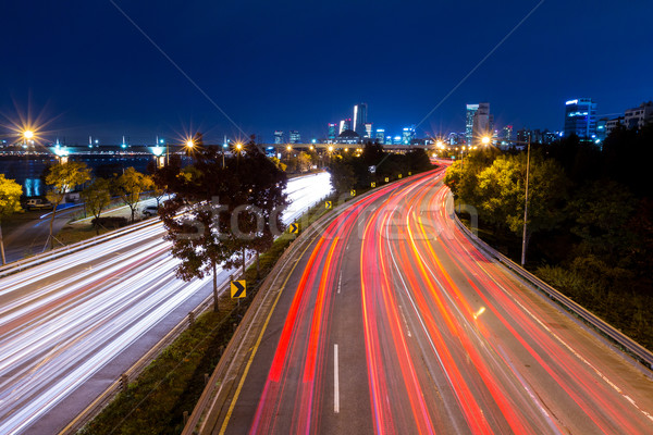 Occupato traffico Seoul Night City strada autostrada Foto d'archivio © leungchopan