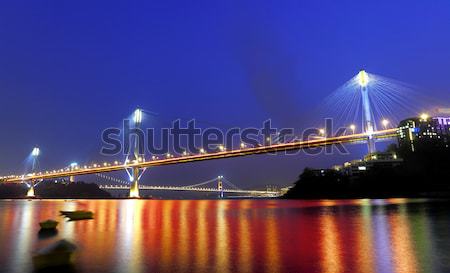 Ting Kau Bridge at night Stock photo © leungchopan