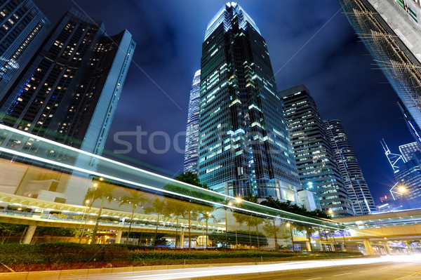 Hong Kong with traffic at night Stock photo © leungchopan