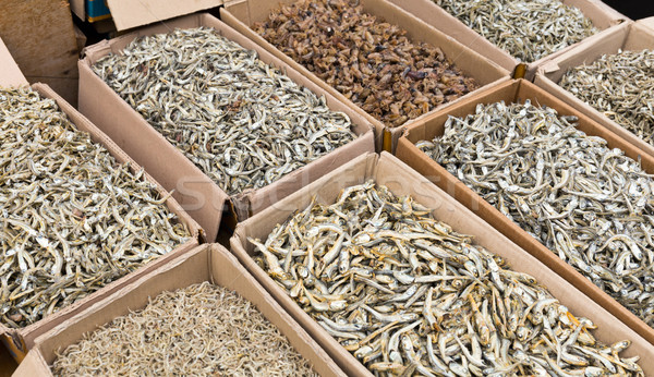 Dried small anchovy fish Stock photo © leungchopan