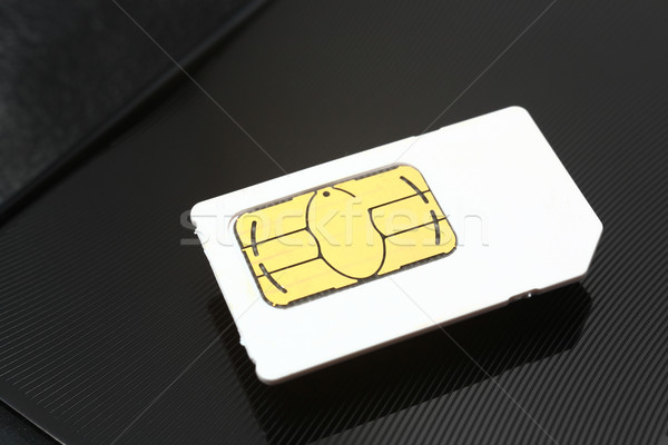 Cartão preto metal negócio computador telefone Foto stock © leungchopan