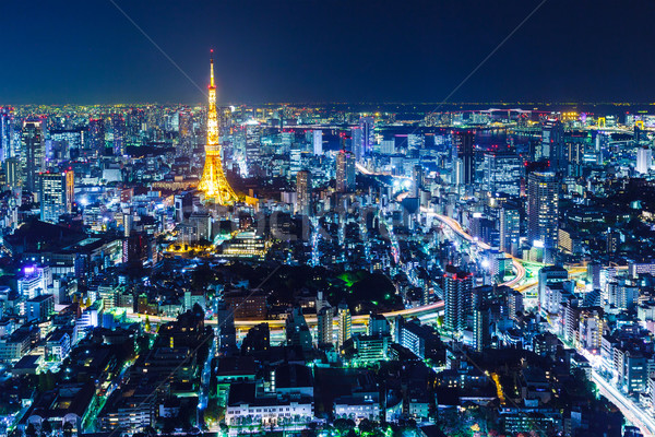 Stockfoto: Tokio · skyline · nacht · stad · architectuur · toren