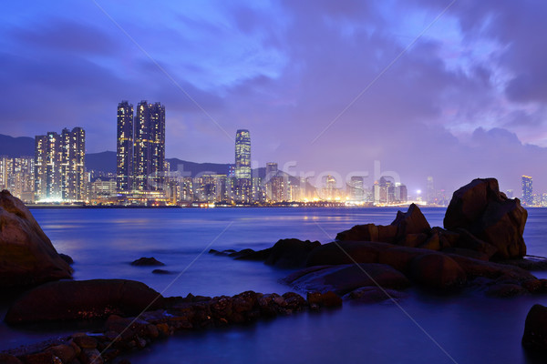 香港 夜景 空 オフィス 水 建物 ストックフォト © leungchopan