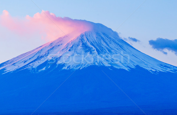 Fuji coucher du soleil paysage neige montagne automne [[stock_photo]] © leungchopan