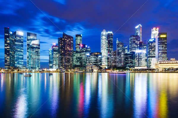 Singapore skyline at night Stock photo © leungchopan