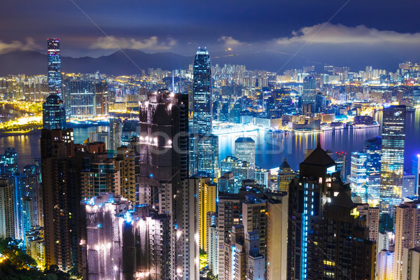 Hong Kong skyline nacht stad stedelijke Stockfoto © leungchopan