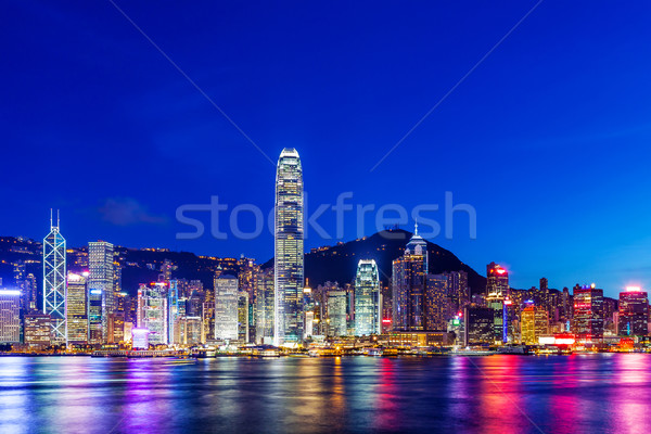 Hong Kong skyline at night Stock photo © leungchopan