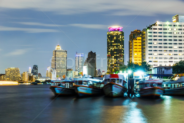 Bangkok skyline at night Stock photo © leungchopan