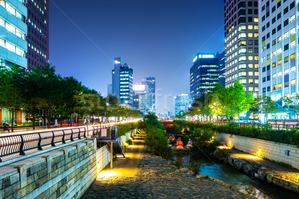 Seoul business città viaggio cascata skyline Foto d'archivio © leungchopan