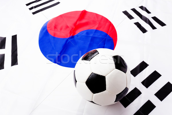 Stock photo: Football and South Korean flag