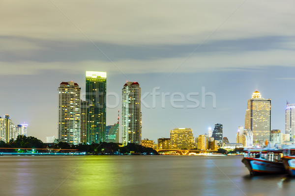 Bangkok city skyline at night Stock photo © leungchopan