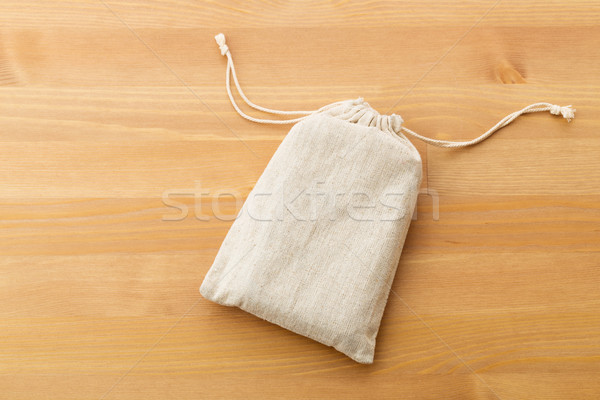 небольшой брезент сумку древесины ткань материальных Сток-фото © leungchopan