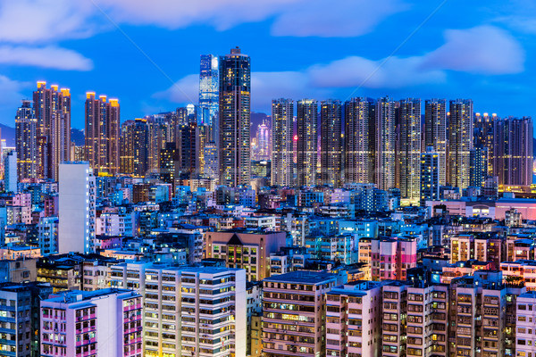 Urban city in Hong Kong at night Stock photo © leungchopan