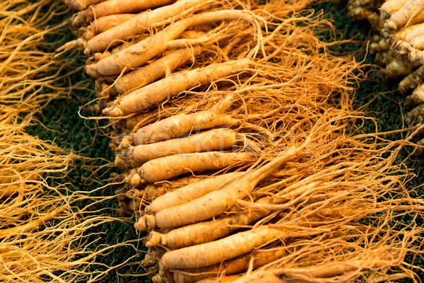 Stockfoto: Vers · ginseng · voedsel · markt · asia · container