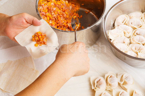 Handmade Chinese dumplings  Stock photo © leungchopan