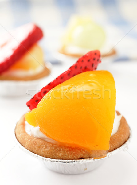 Frutas tarta alimentos diseno naranja rojo Foto stock © leungchopan